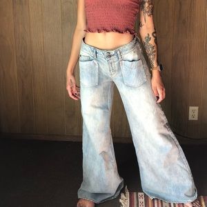 Free People loose-legged hippie jeans